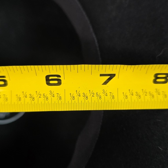 Scala USA Vintage Black Wool Felt Cloche Rose Hat 21" 1920s Gatsby Style 80s 90s - Picture 12 of 14